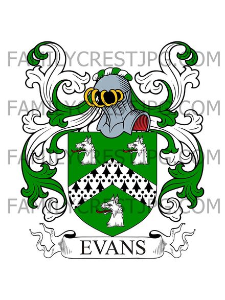 Evans Family Crest - Cricketh, Wales