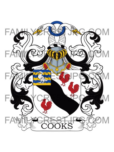 Cooke Family Crest -  Upper Somner, co. Southampton, England