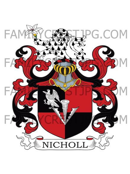 Nicholl Family Crest - Theydon Gernon, co. Essex, England