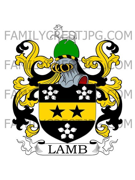 Lamb Family Crest - Rye, co. Sussex, England
