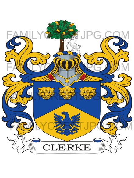 Clerke Family Crest - London &amp; Bedford, England