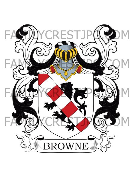 Browne Family Crest - Cheshire, England