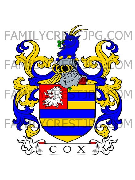Cox Family Crest - Coolcliffe co. Wexford, Ireland