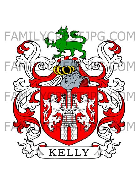 Kelly Family Crest - Newtown, co. Galway, Ireland