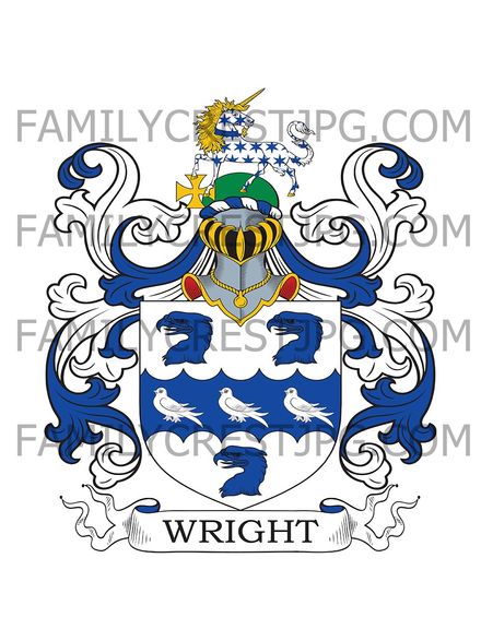Wright Family Crest -  Brattleby, co. Lincoln, England