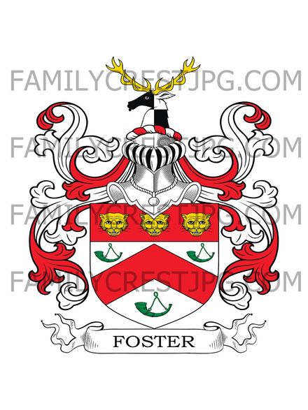 Foster Family Crest - Foxearth, co. Suffolk, England