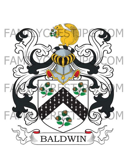 Baldwin Family Crest - Wilton, Beaconsfield, co. Buckingham, England