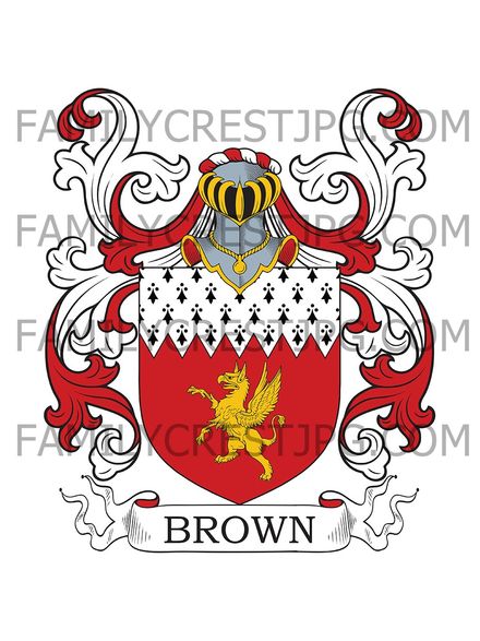Brown Family Crest - Higham, co. Suffolk, England