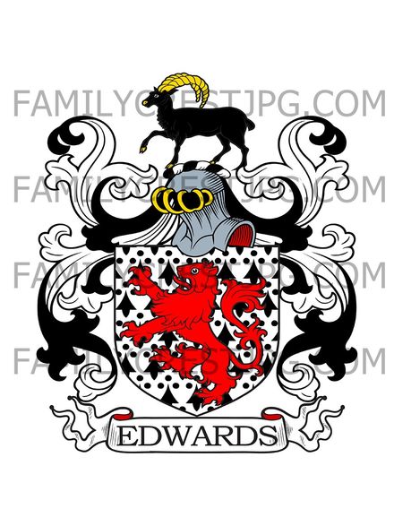 Edwards Family Crest - Shropshire &amp; Huntingdon, England