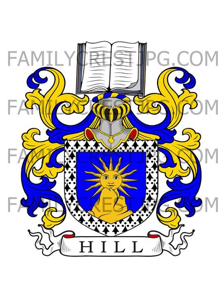 Hill Family Crest - Merrylee, co. Renfrew, Scotland