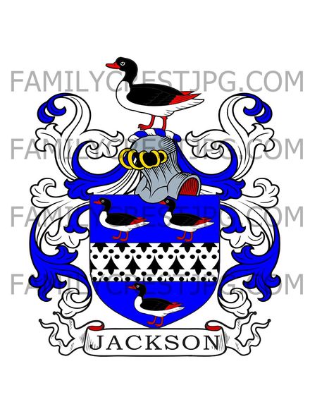 Jackson Family Crest - Greatham Hall, co. Durham, England