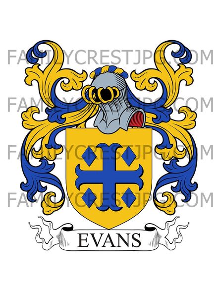 Evans Family Crest - Shrewsbury, co. Shropshire, England