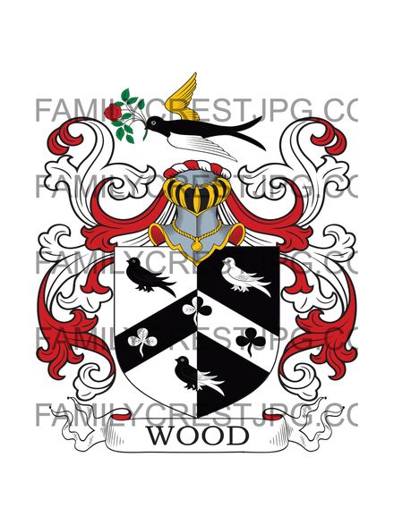 Wood Family Crest - Norwich, co. Norfolk, England