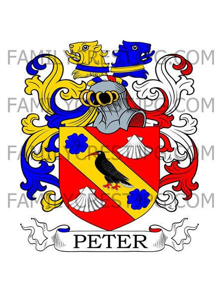 Peter Family Crest - Bowhay, co. Devon, England
