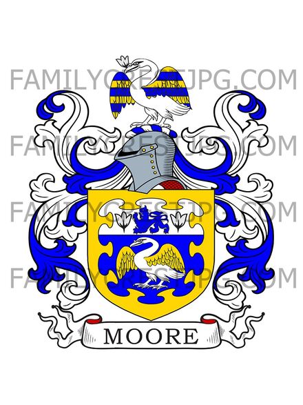 Moore Family Crest - Manchester, co. Derby, England