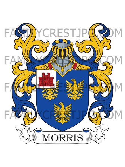 Morris Family Crest - North Elmsall, co. Yorkshire, England