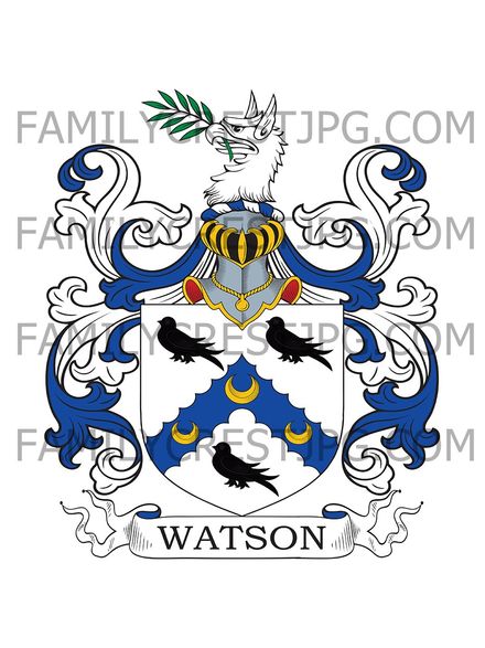 Watson Family Crest - Silsden, co. York, England