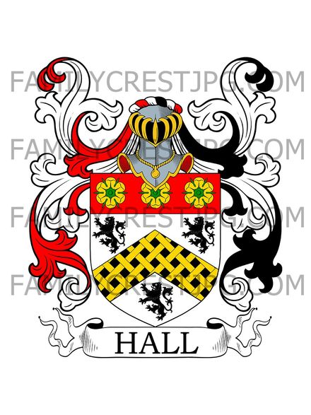 Hall Family Crest - Lancashire, England