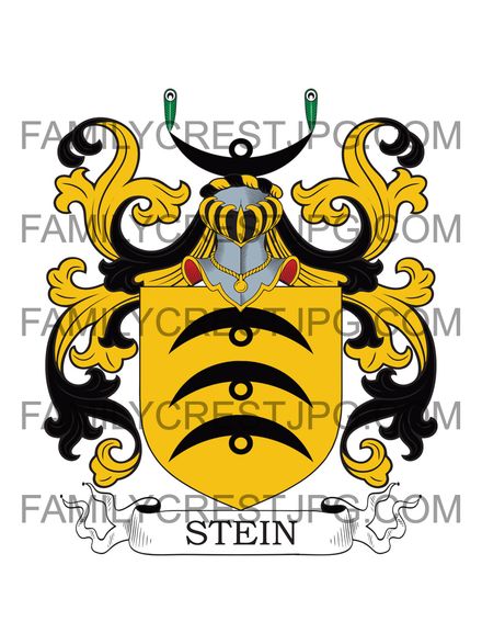 Stein Family Crest - von St. Gallen, Switzerland &amp; Brandenburg - Stain
