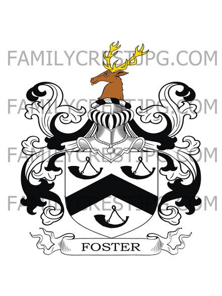 Foster Family Crest - Aldermaston, co. Berkshire, England