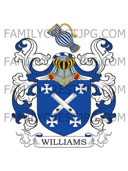 Williams Family Crest - Burghfield, co. Berkshire
