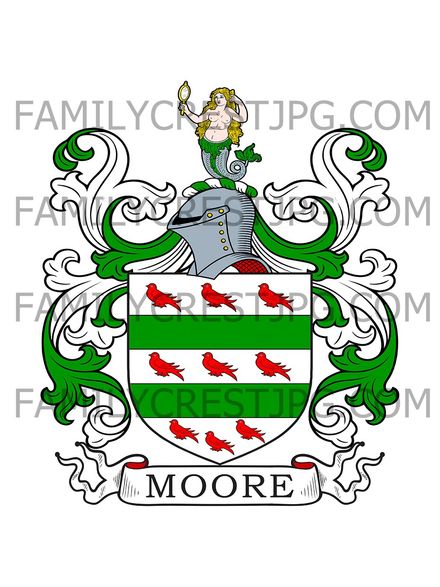 Moore Family Crest -  Wichford, co. Hampshire, England
