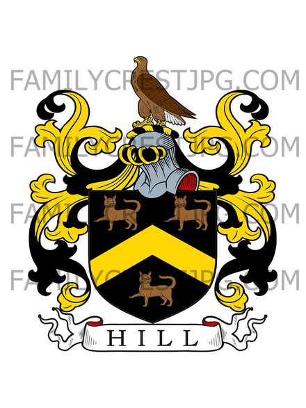 Hill Family Crest - Castlemorton, co. Worcester, England