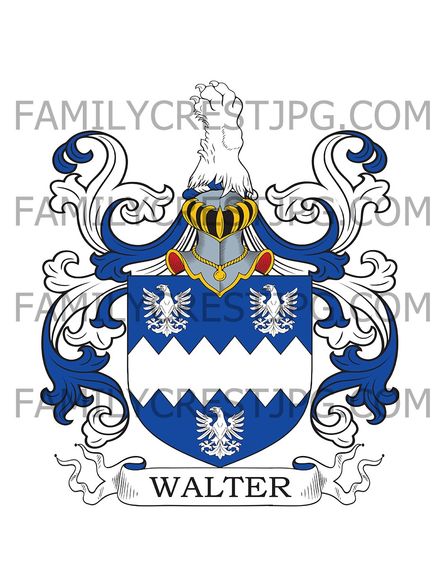 Walter Family Crest - Ludlow, co. Shropshire, England