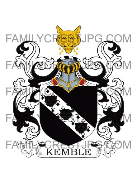 Kemble Family Crest - Wydell, co. Wiltshire, and Lamborne, co. Berkshire, England