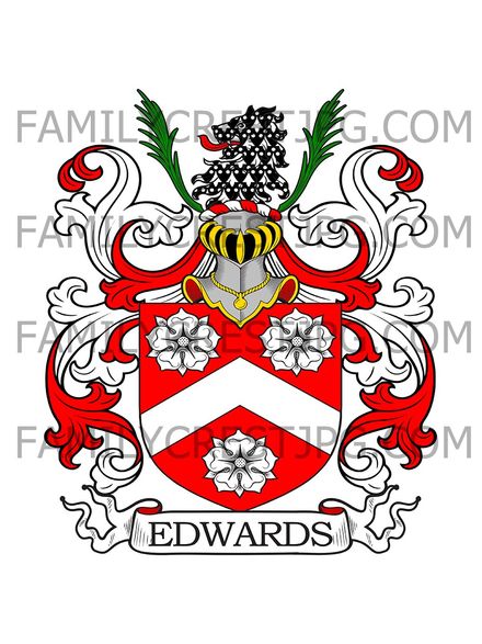 Edwards Family Crest - Gouldgrieve, co. Flint, Wales