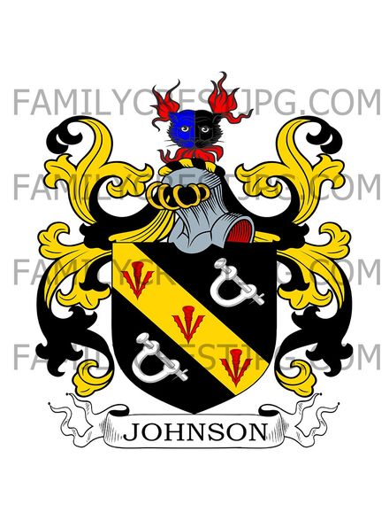 Johnson Family Crest - Twyzell, co. Durham, England
