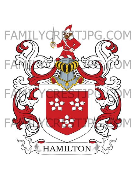 Hamilton Family Crest - Preston, co. Haddington, Scotland