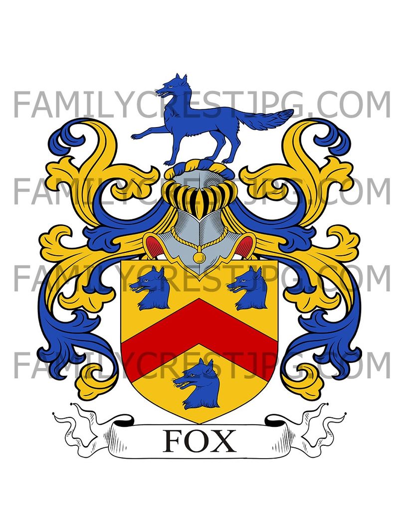 Fox Family Crest -  Youlgrave, co. Derbyshire, England