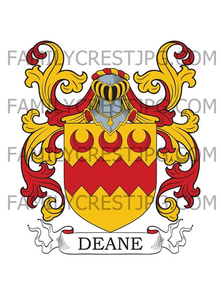 Deane Family Crest - Matlock, co. Derby, England