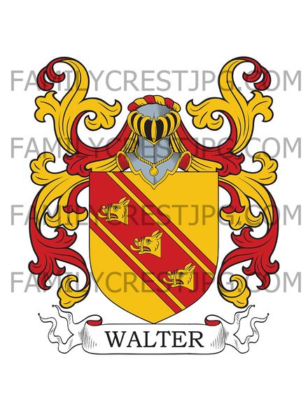 Walter Family Crest - Cornwall &amp; Devon, England