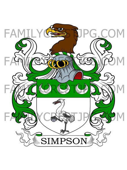 Simpson Family Crest - Tiviotbank, Scotland