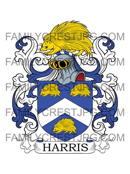 Harris Family Crest - Stockton, co. Shropshire, England