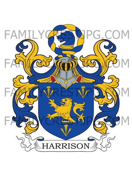 Harrison Family Crest - Galligreaves Hall, co. Lancashire, England