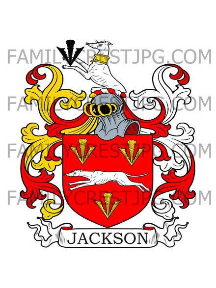 Jackson Family Crest - Bromfield, co. Middlesex, England