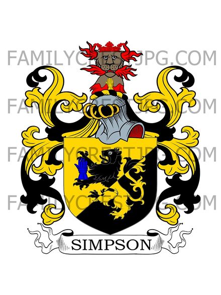 Simpson Family Crest - Lichfield, England