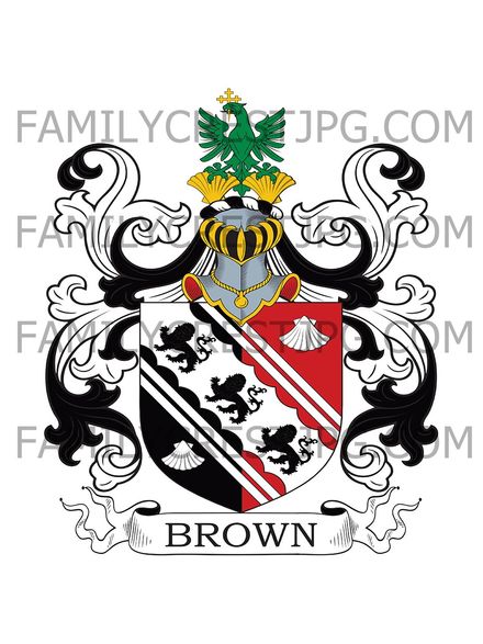 Brown Family Crest - Unthank Hall, co. Northumberland, England