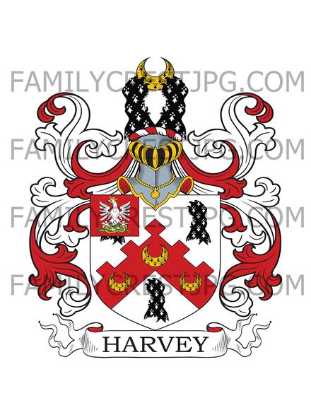 Harvey Family Crest - Eastry, co. Kent, England