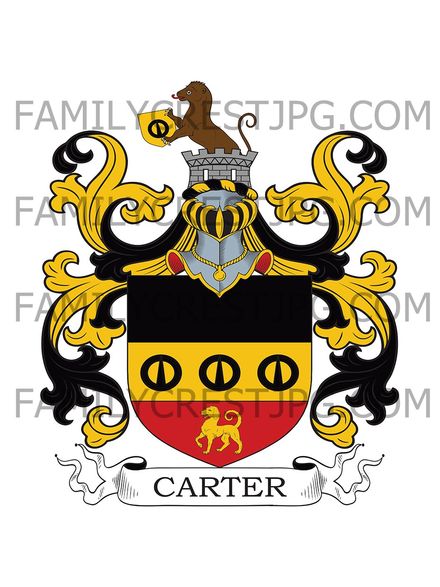 Carter Family Crest - Eccleshill, co. Stafford, England