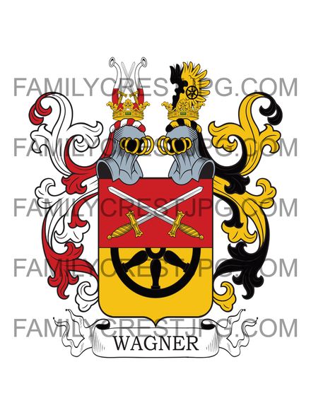 Wagner Family Crest - von Waffen 1875
