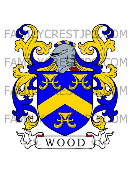 Wood Family Crest - Woodcote, co. Warwick, England