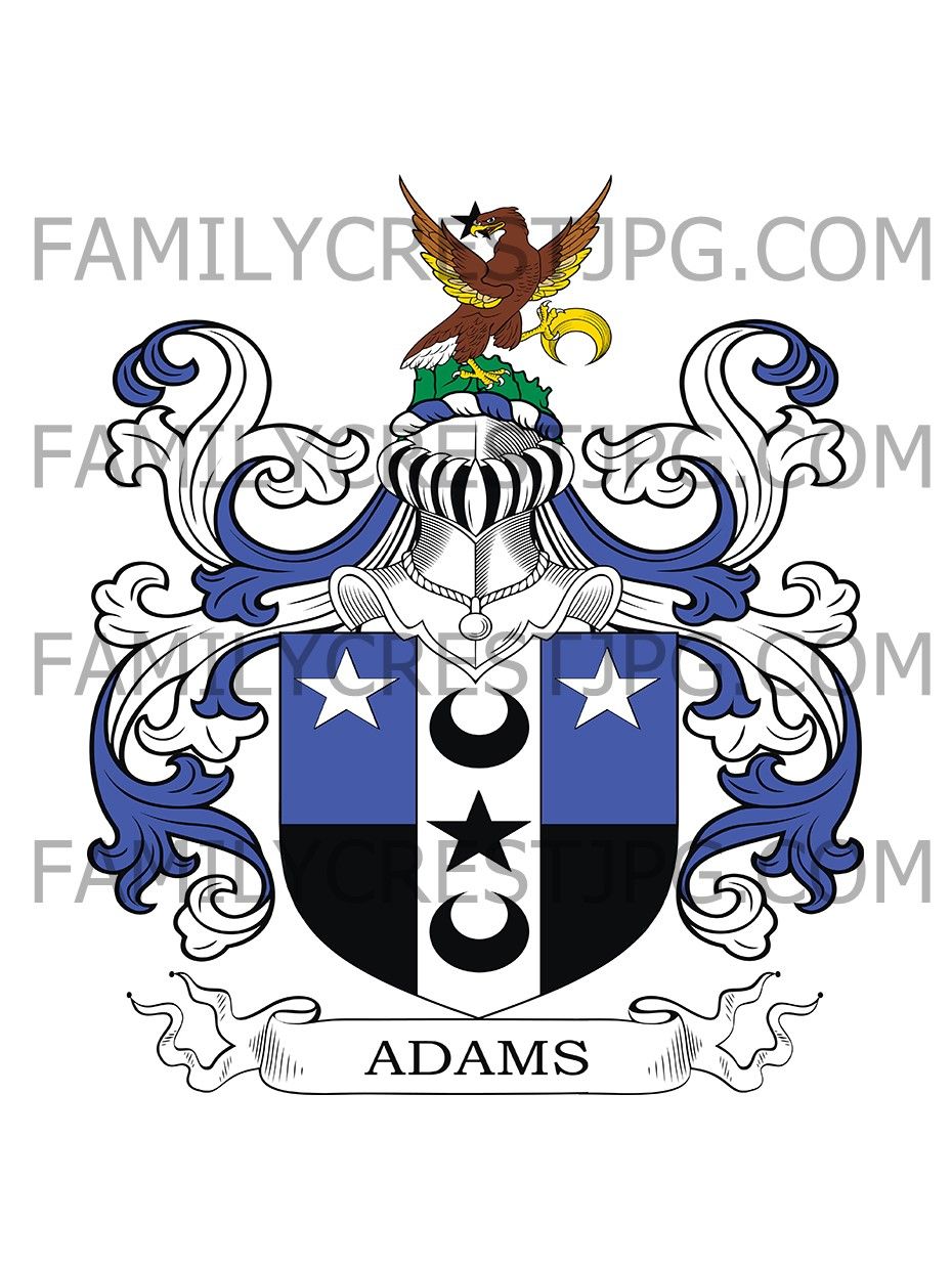 Adams Family Crest - Cornwalll & Putney, co. Surrey, England