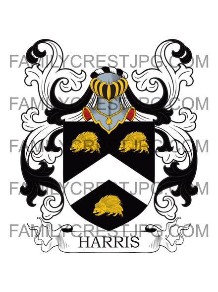 Harris Family Crest - Croydon, co. Surrey, England