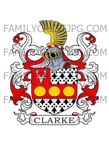 Clark Family Crest -  Handsworth, co. Stafford, England