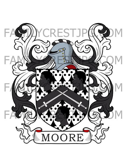 Moore Family Crest - Berwick, St. John, co. Wiltshire, England