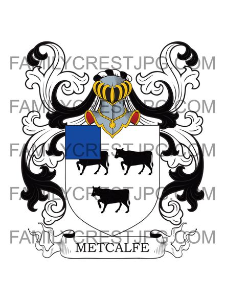 Metcalfe Family Crest - Thornborough Hall, co. Yorkshire, England